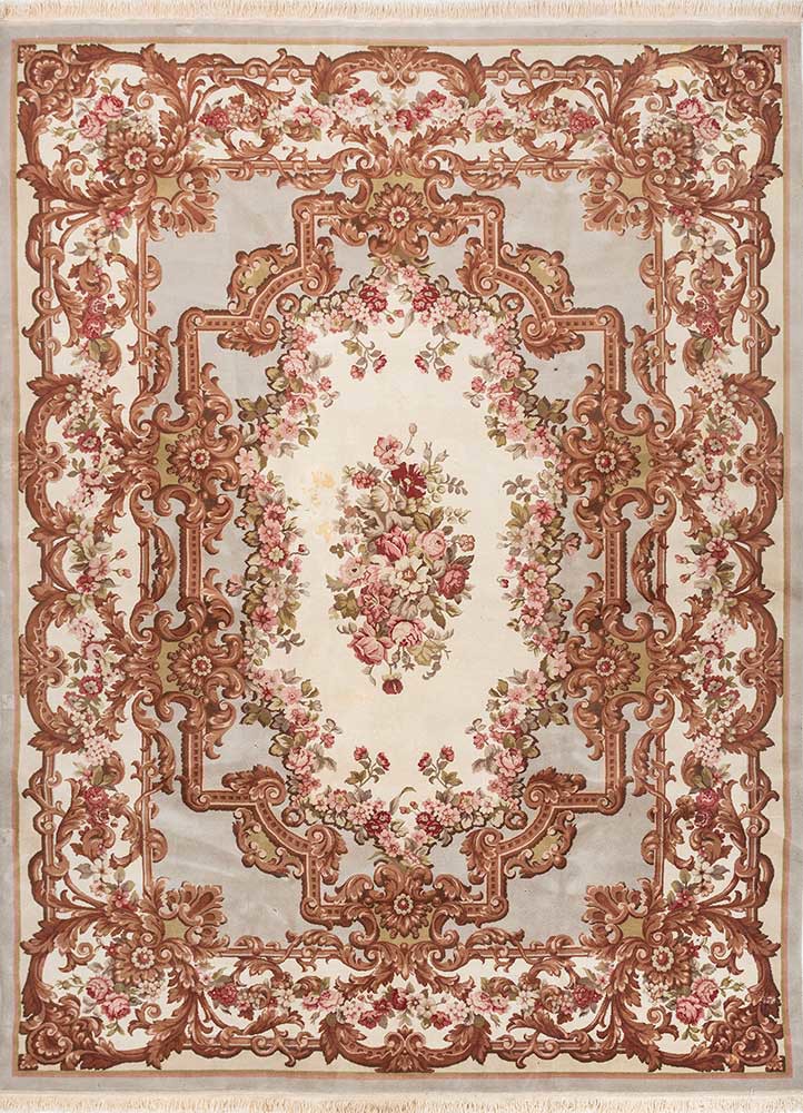 pechino red and orange wool hand knotted Rug - HeadShot