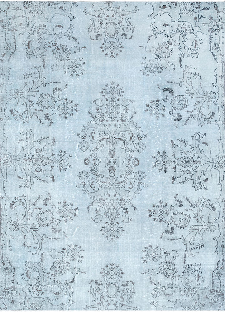 vintage blue wool hand knotted Rug - HeadShot vintage blue wool hand knotted Rug - HeadShot