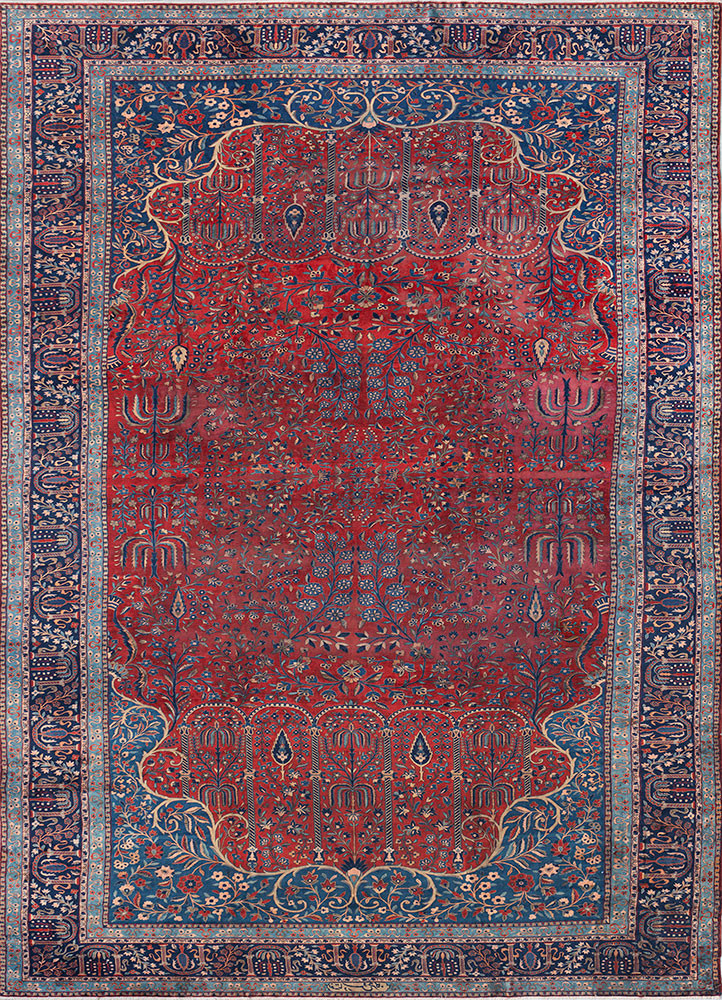 aalam blue wool hand knotted Rug - HeadShot aalam blue wool hand knotted Rug - HeadShot
