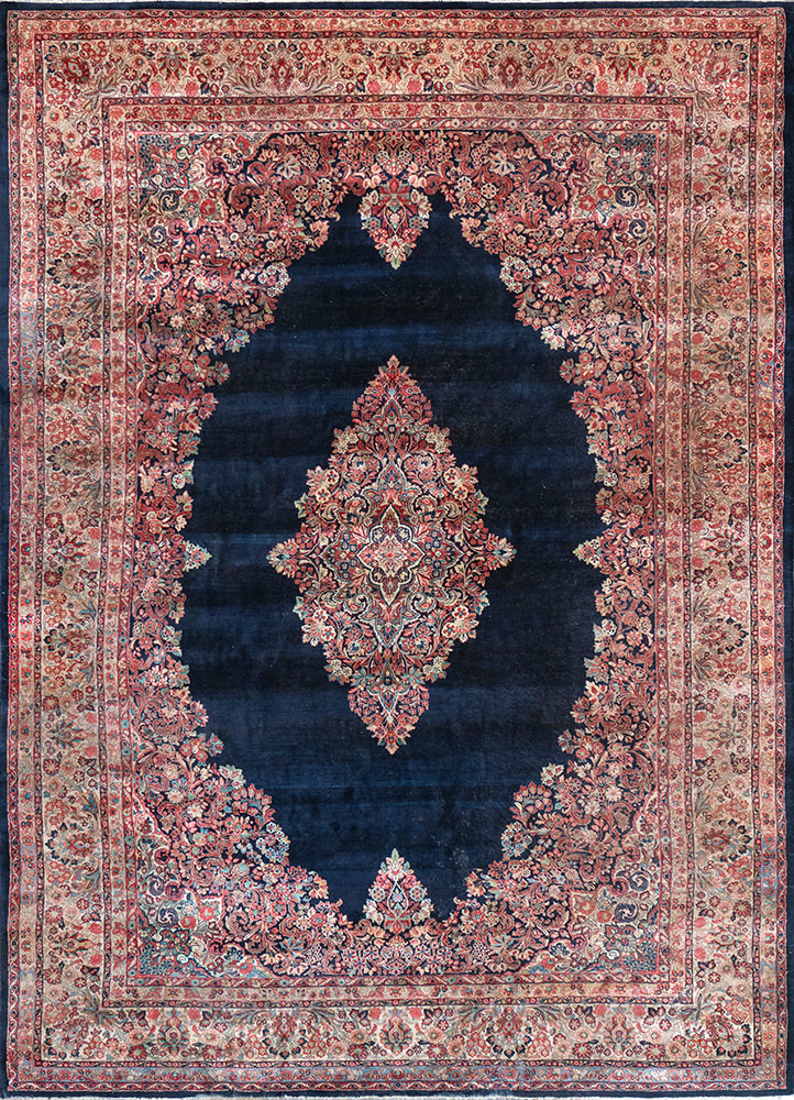 aalam blue wool hand knotted Rug - HeadShot aalam blue wool hand knotted Rug - HeadShot