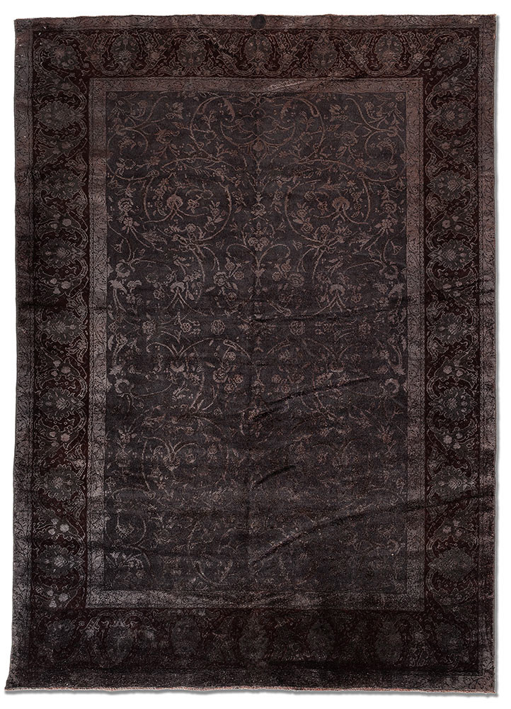aurora red and orange wool and silk hand knotted Rug - HeadShot