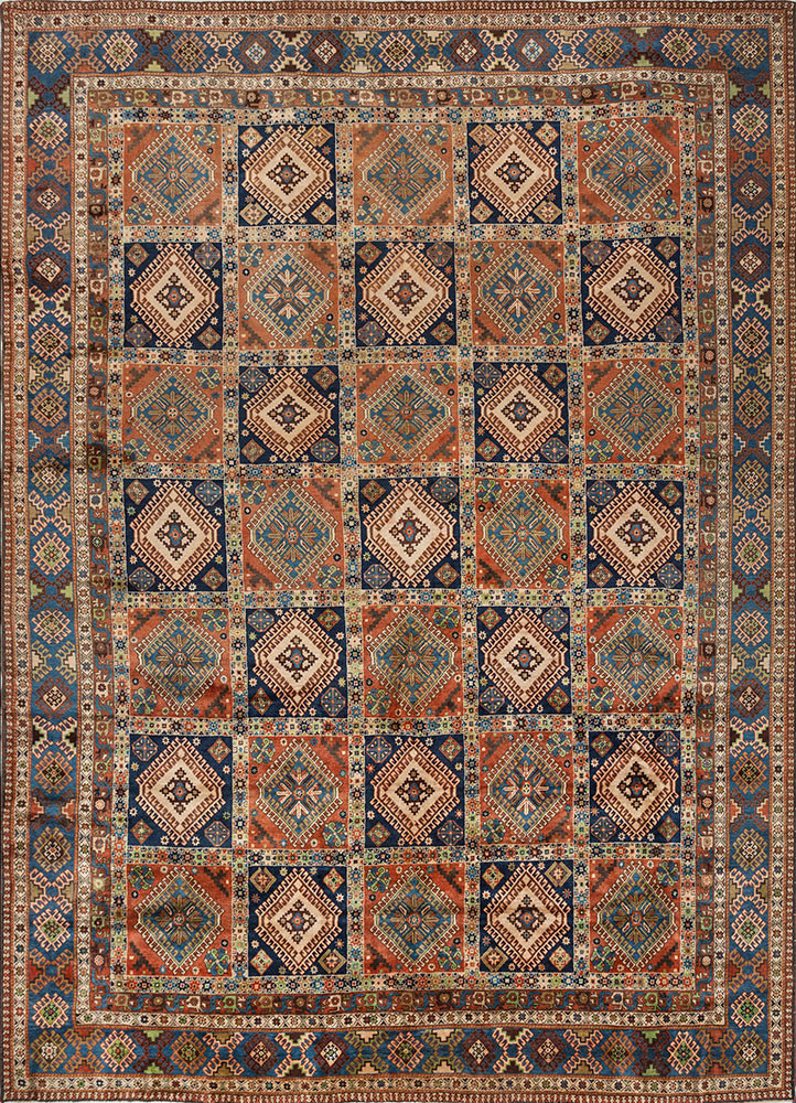 aalam blue wool hand knotted Rug - HeadShot aalam blue wool hand knotted Rug - HeadShot