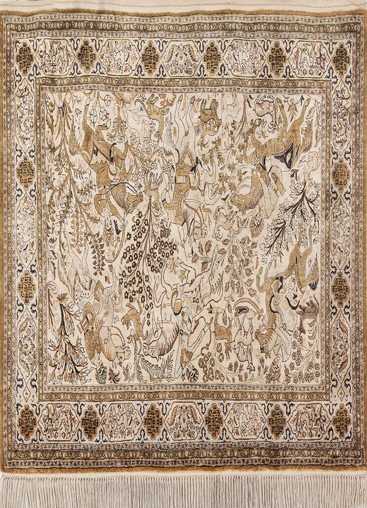 gulmarg ivory silk hand knotted Rug - HeadShot gulmarg ivory silk hand knotted Rug - HeadShot