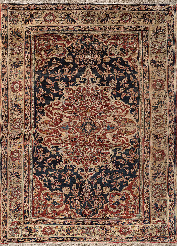 gulmarg blue silk hand knotted Rug - HeadShot gulmarg blue silk hand knotted Rug - HeadShot