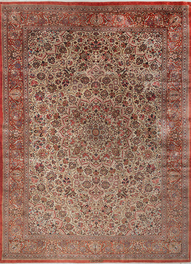gulmarg blue silk hand knotted Rug - HeadShot