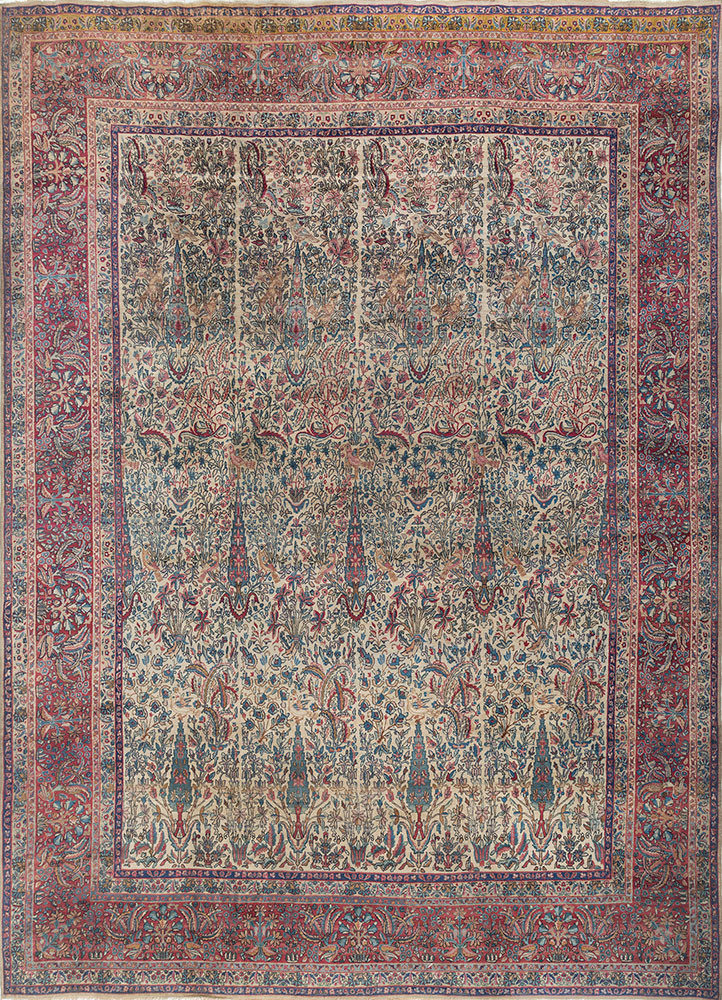 aalam blue wool hand knotted Rug - HeadShot aalam blue wool hand knotted Rug - HeadShot