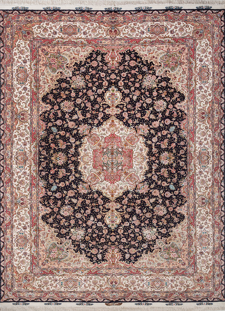 aalam blue wool and silk hand knotted Rug - HeadShot aalam blue wool and silk hand knotted Rug - HeadShot