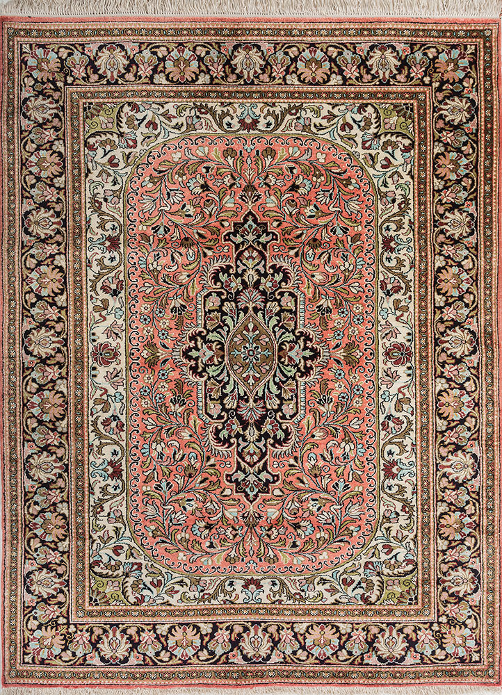 gulmarg pink and purple silk hand knotted Rug - HeadShot gulmarg pink and purple silk hand knotted Rug - HeadShot