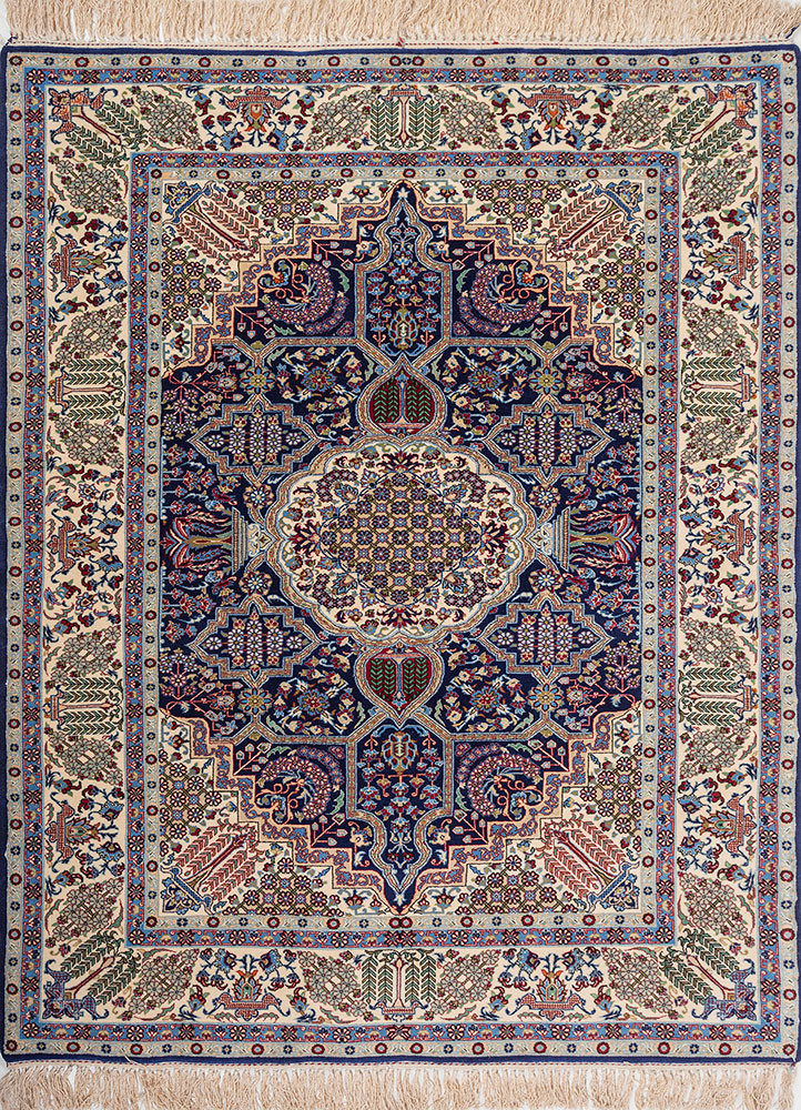 aalam blue wool hand knotted Rug - HeadShot aalam blue wool hand knotted Rug - HeadShot