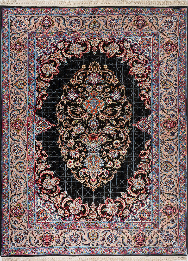 aalam blue wool and silk hand knotted Rug - HeadShot aalam blue wool and silk hand knotted Rug - HeadShot
