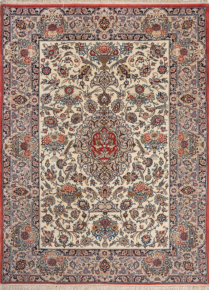 aalam gold wool hand knotted Rug - HeadShot