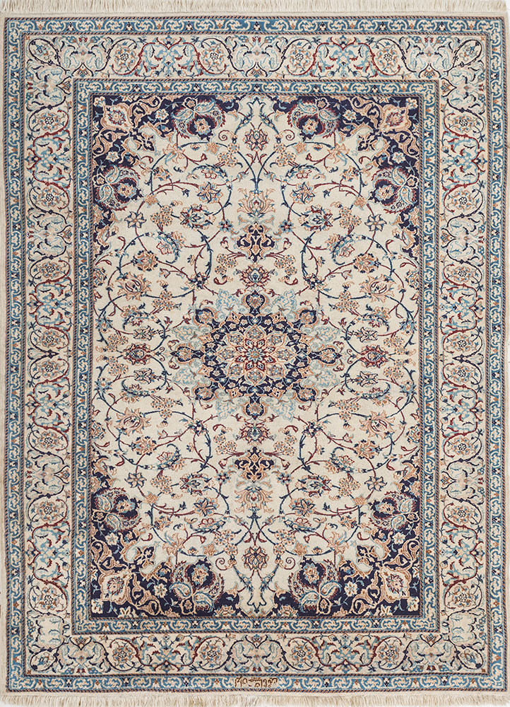 gulmarg blue wool and silk hand knotted Rug - HeadShot gulmarg blue wool and silk hand knotted Rug - HeadShot