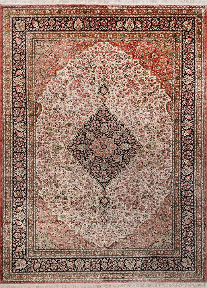 gulmarg green silk hand knotted Rug - HeadShot gulmarg green silk hand knotted Rug - HeadShot