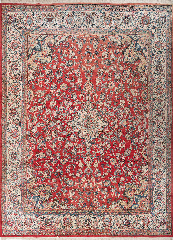 aalam red and orange wool hand knotted Rug - HeadShot aalam red and orange wool hand knotted Rug - HeadShot