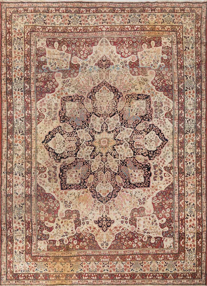 aalam gold wool hand knotted Rug - HeadShot