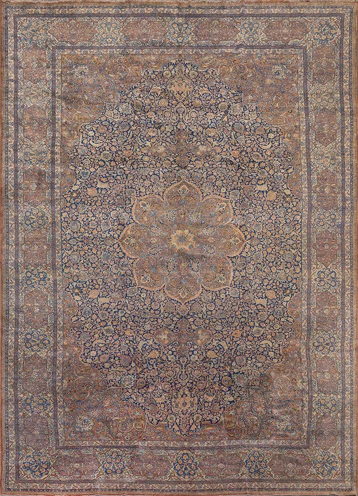 aalam blue wool hand knotted Rug - HeadShot aalam blue wool hand knotted Rug - HeadShot