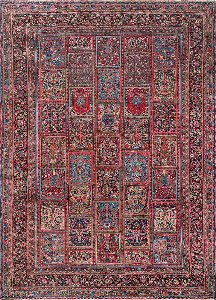 aalam pink and purple wool hand knotted Rug - HeadShot