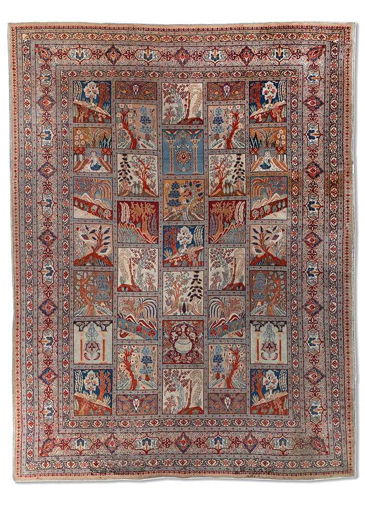 aalam red and orange wool hand knotted Rug - HeadShot aalam red and orange wool hand knotted Rug - HeadShot