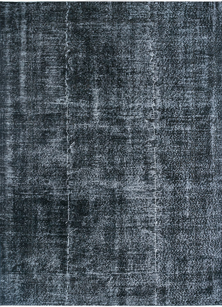 lacuna grey and black wool hand knotted Rug - HeadShot