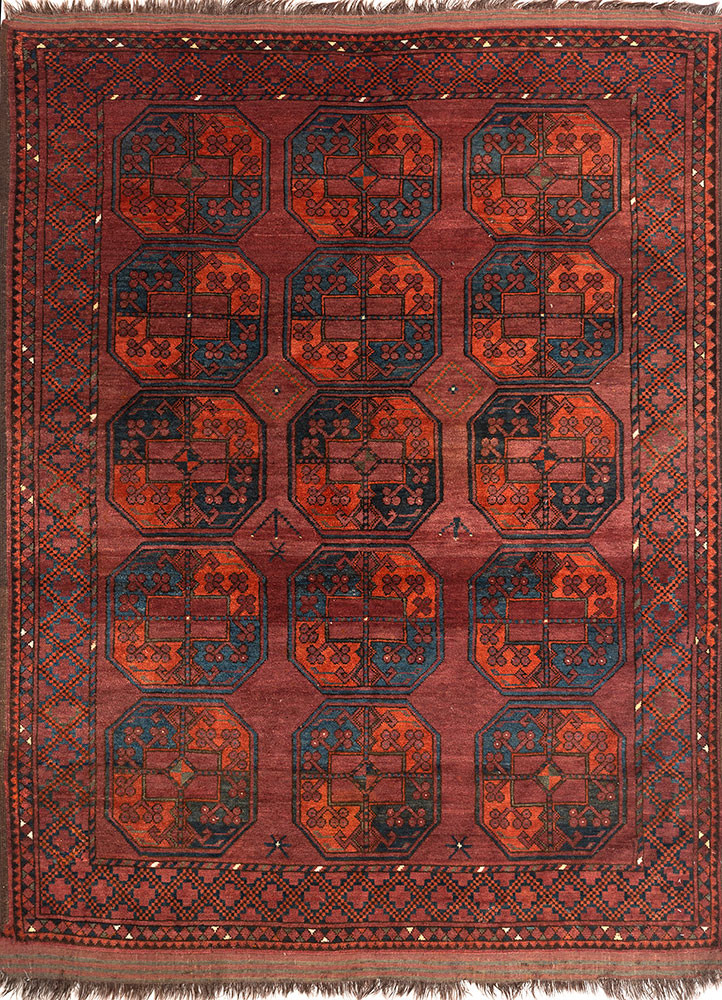 kiaan red and orange wool hand knotted Rug - HeadShot kiaan red and orange wool hand knotted Rug - HeadShot