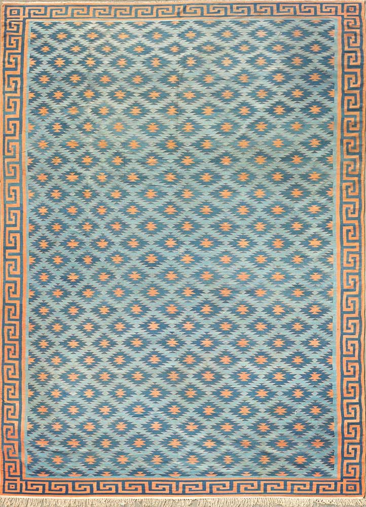 nayaab red and orange wool flat weaves Rug - HeadShot