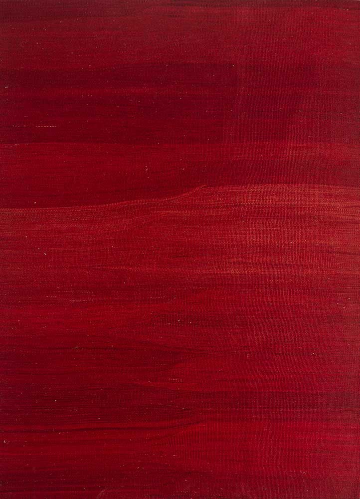 nayaab red and orange wool flat weaves Rug - HeadShot