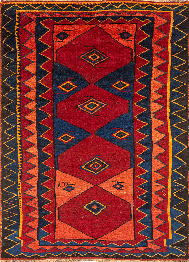 nuray red and orange wool hand knotted Rug - HeadShot nuray red and orange wool hand knotted Rug - HeadShot