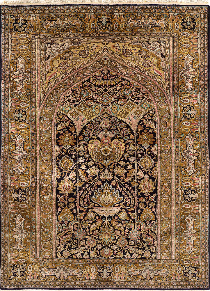 gulmarg blue silk hand knotted Rug - HeadShot gulmarg blue silk hand knotted Rug - HeadShot