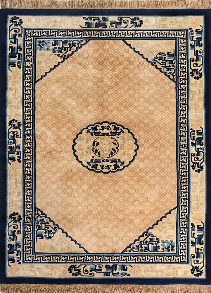 pechino beige and brown wool hand knotted Rug - HeadShot pechino beige and brown wool hand knotted Rug - HeadShot