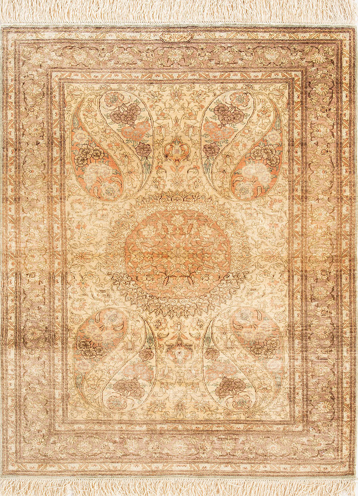 gulmarg red and orange silk hand knotted Rug - HeadShot gulmarg red and orange silk hand knotted Rug - HeadShot