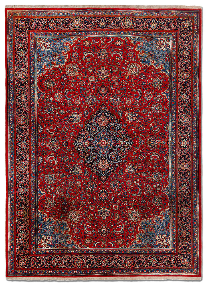 aalam red and orange wool hand knotted Rug - HeadShot aalam red and orange wool hand knotted Rug - HeadShot