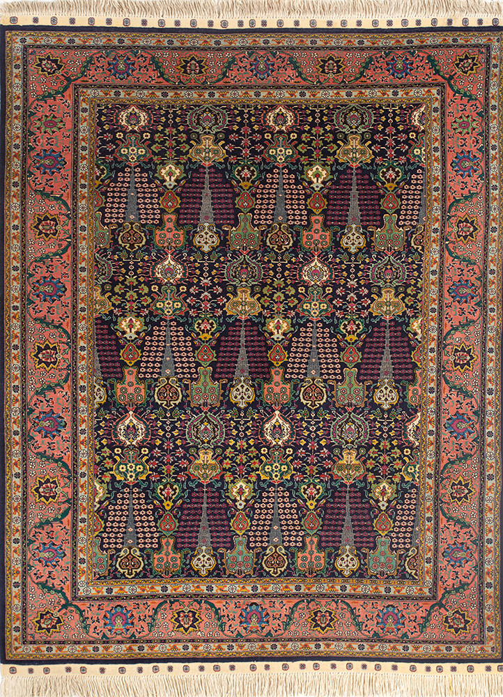 aalam blue wool hand knotted Rug - HeadShot aalam blue wool hand knotted Rug - HeadShot