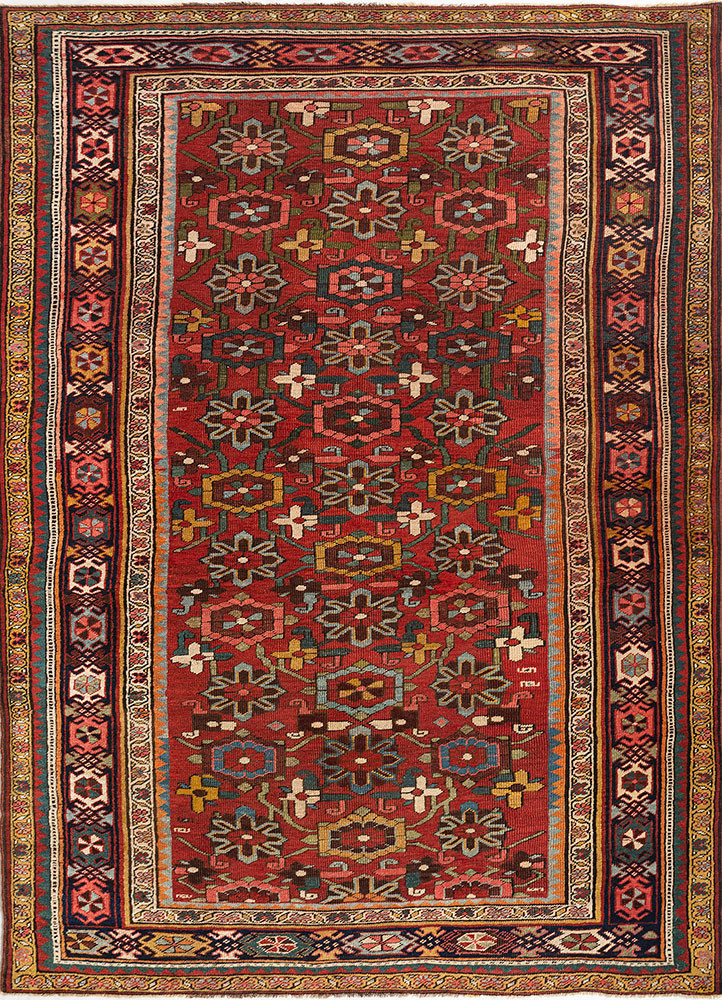 kiaan red and orange wool hand knotted Rug - HeadShot