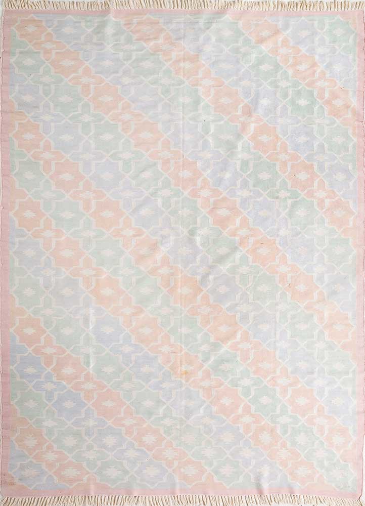 nayaab pink and purple cotton flat weaves Rug - HeadShot