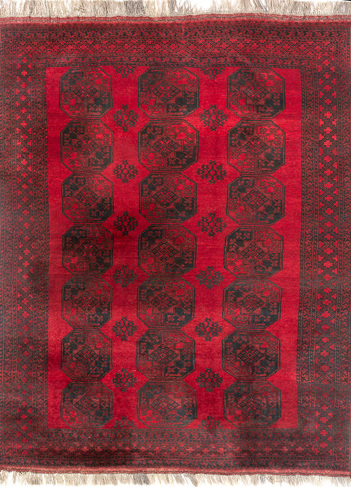kiaan red and orange wool hand knotted Rug - HeadShot