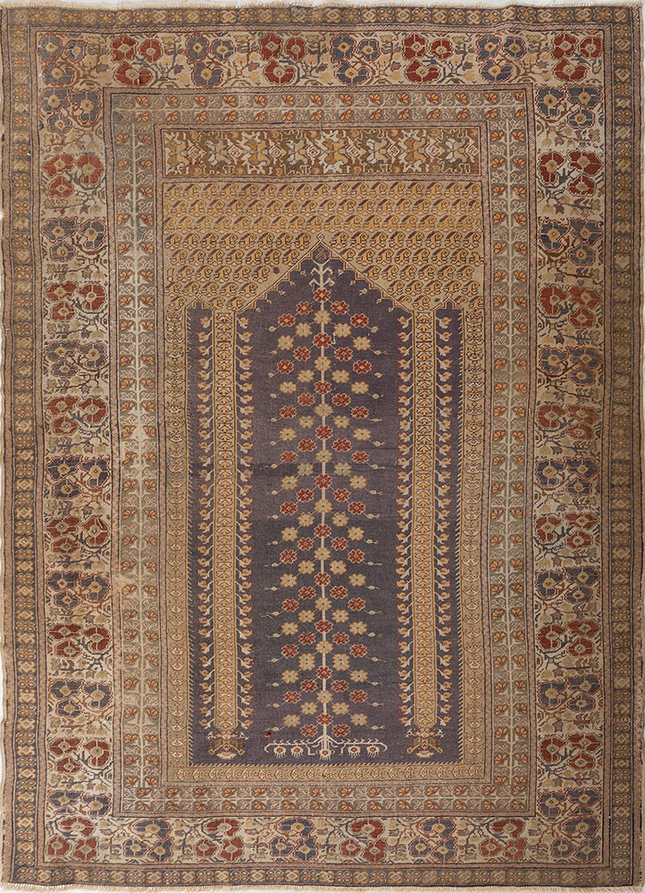 aalam red and orange wool hand knotted Rug - HeadShot