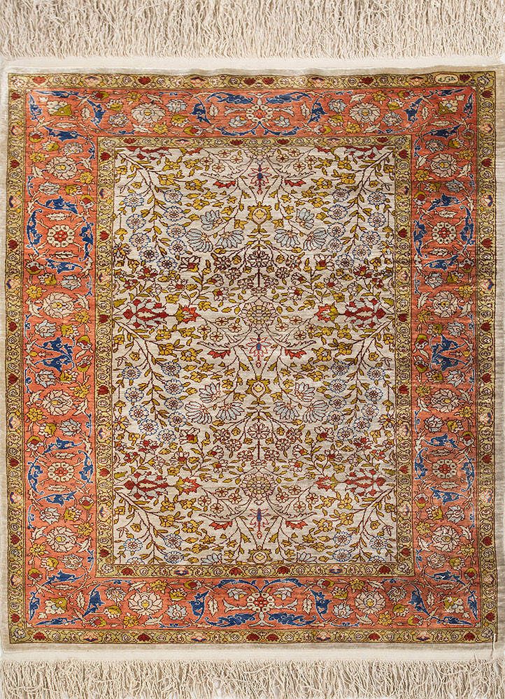 gulmarg ivory silk hand knotted Rug - HeadShot gulmarg ivory silk hand knotted Rug - HeadShot