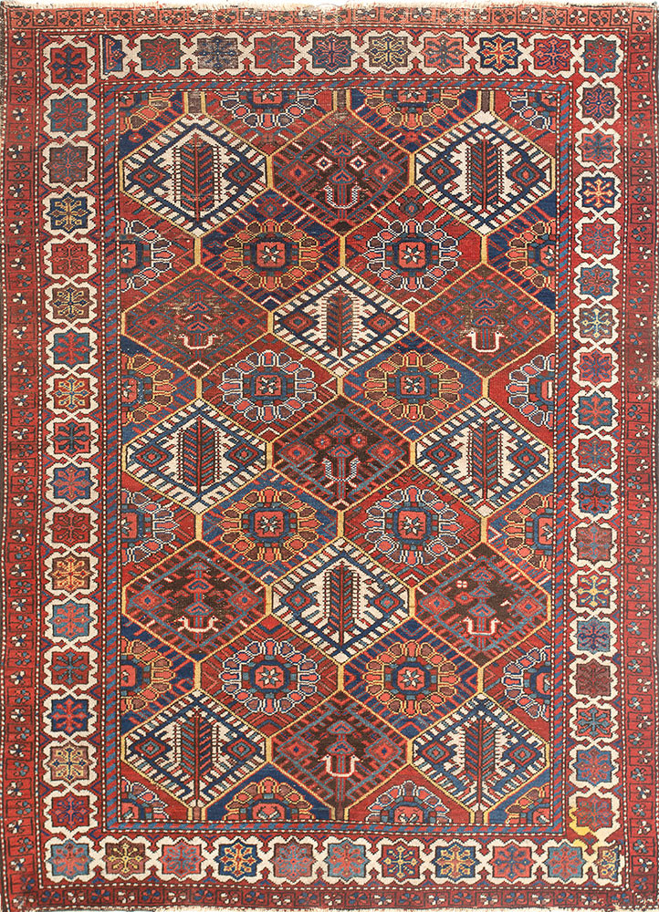 kiaan red and orange wool hand knotted Rug - HeadShot kiaan red and orange wool hand knotted Rug - HeadShot