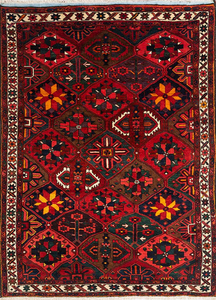 3x5 Bakhtiari Hand Knotted Red Persian Rug Wool 