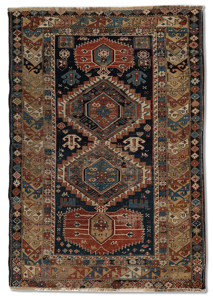 aalam blue wool flat weaves Rug - HeadShot aalam blue wool flat weaves Rug - HeadShot