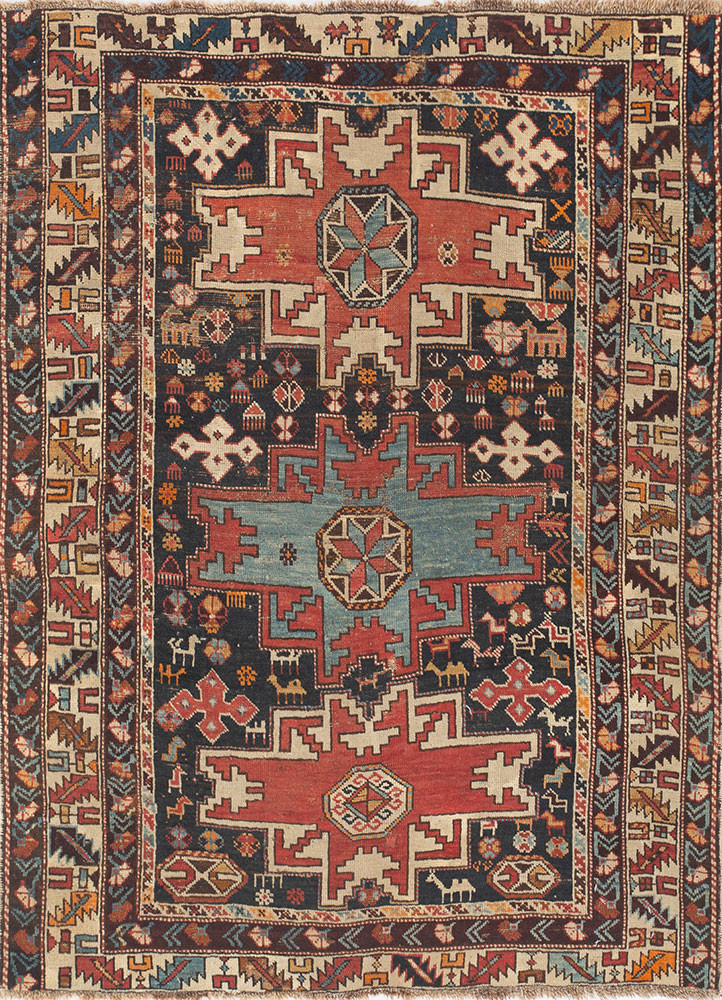 aalam red and orange wool flat weaves Rug - HeadShot
