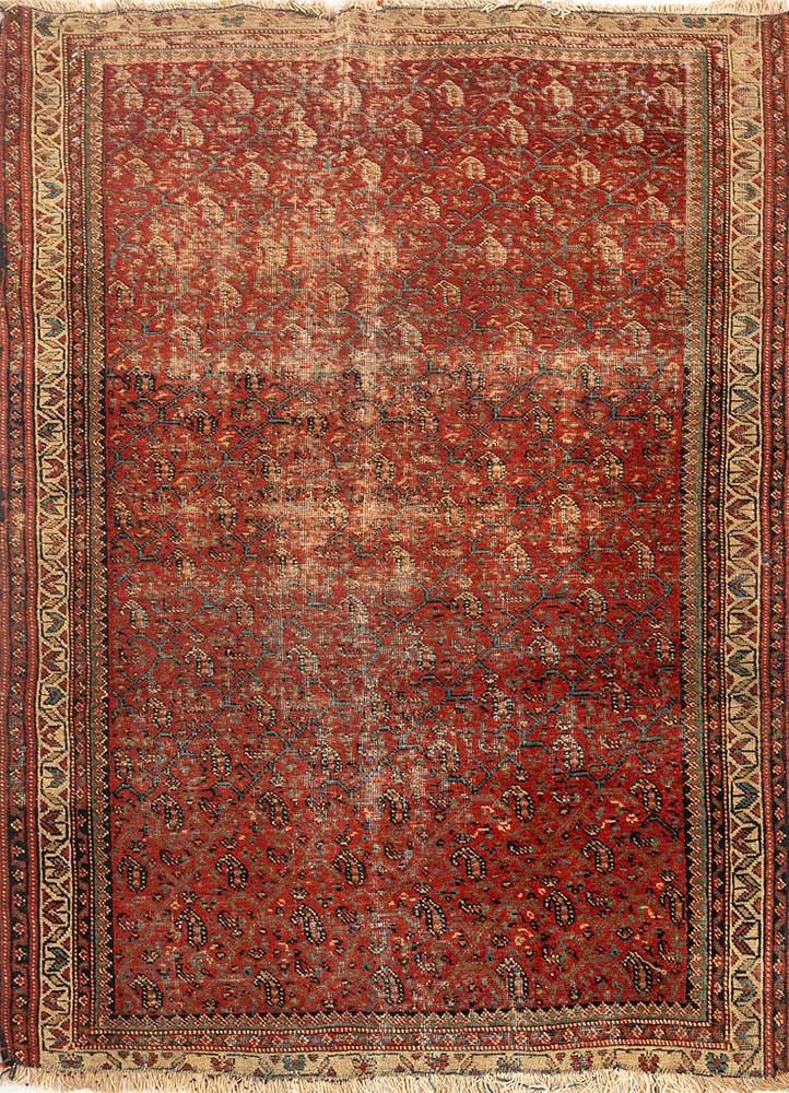 nayaab red and orange wool flat weaves Rug - HeadShot