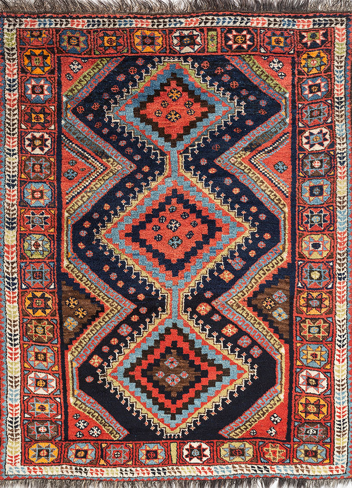 kiaan blue wool hand knotted Rug - HeadShot kiaan blue wool hand knotted Rug - HeadShot