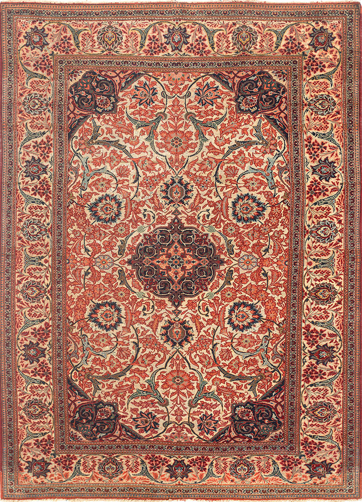 aalam red and orange wool hand knotted Rug - HeadShot aalam red and orange wool hand knotted Rug - HeadShot