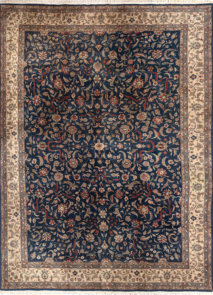 aalam blue wool hand knotted Rug - HeadShot aalam blue wool hand knotted Rug - HeadShot