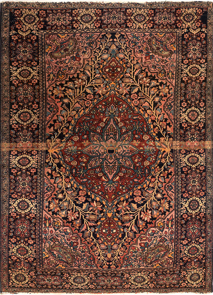 aalam blue wool hand knotted Rug - HeadShot aalam blue wool hand knotted Rug - HeadShot