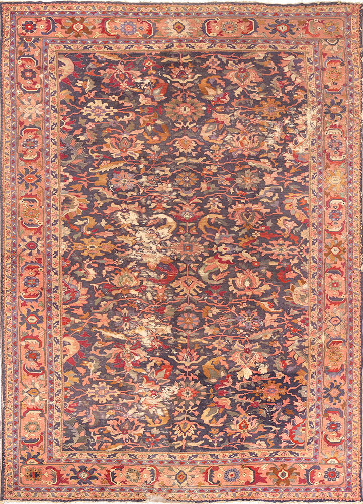 aalam grey and black wool hand knotted Rug - HeadShot