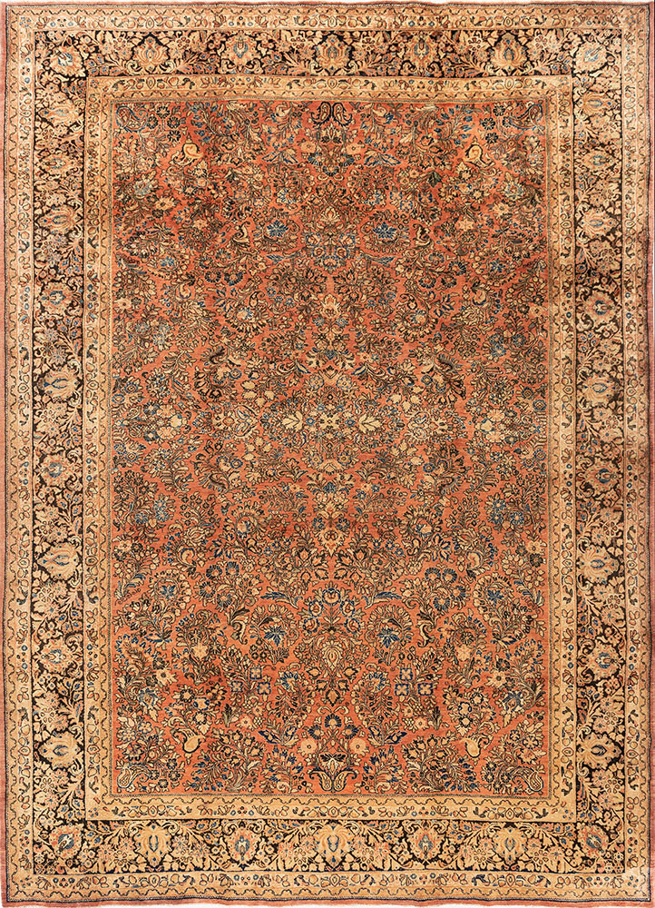 aalam red and orange wool hand knotted Rug - HeadShot aalam red and orange wool hand knotted Rug - HeadShot