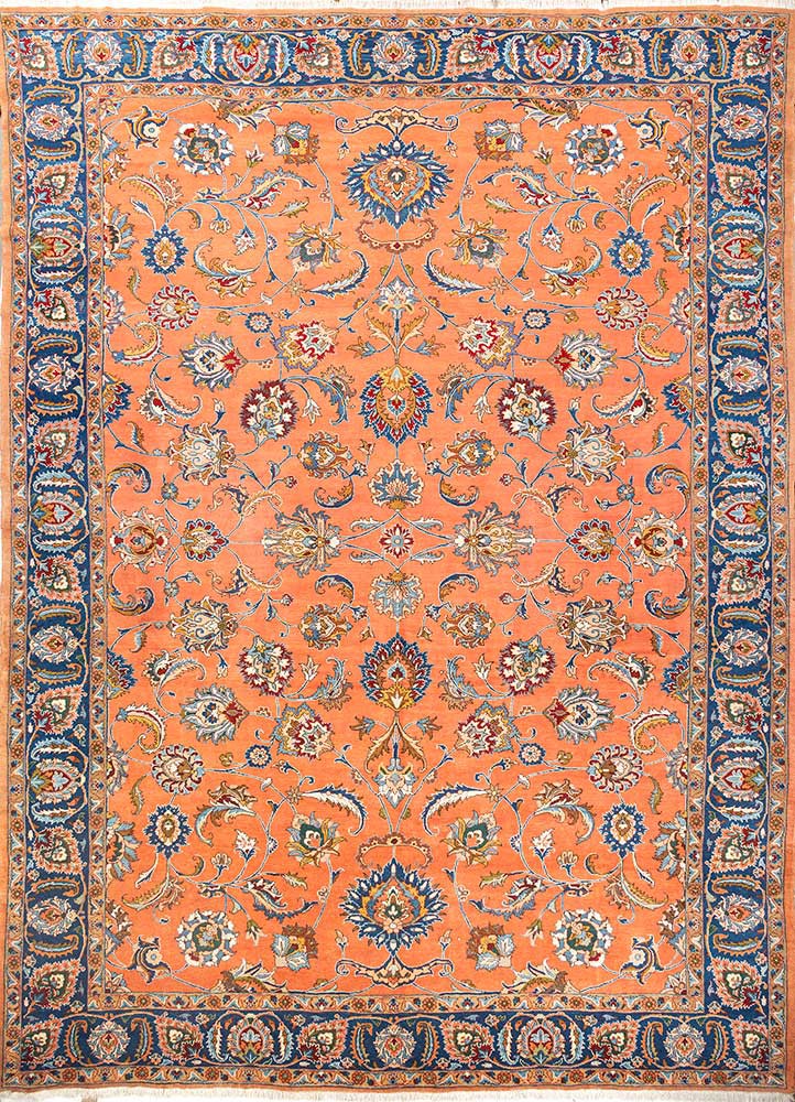 aalam pink and purple wool hand knotted Rug - HeadShot