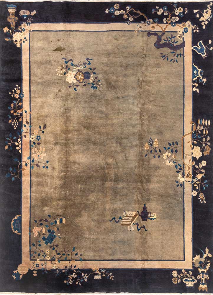 pechino grey and black wool hand knotted Rug - HeadShot pechino grey and black wool hand knotted Rug - HeadShot